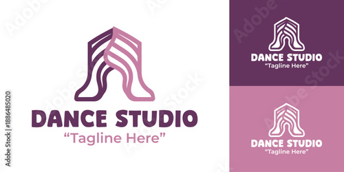 Dance Studio Logo Modern Minimalist Creative Movement Identity