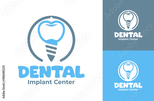 Dental Implant Center Logo Modern Minimalist Healthcare Identity