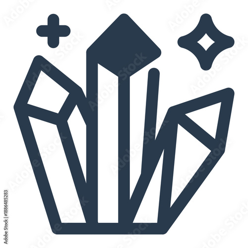 Crystal Cluster healing gemstone crystal icon