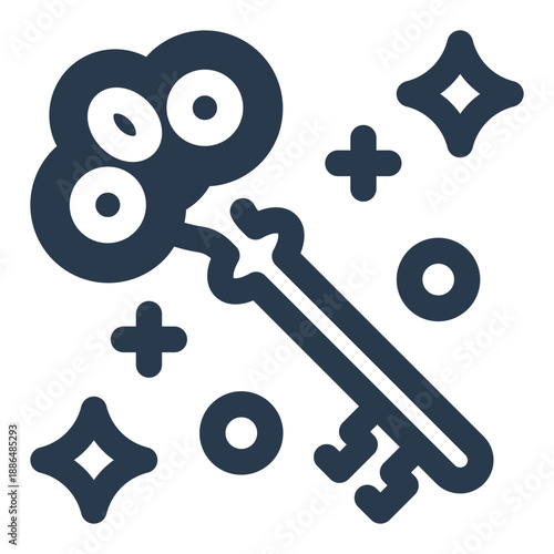Mystical Key ancient secret unlock symbol icon