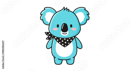 Photography Cartoon koala illustration on white background