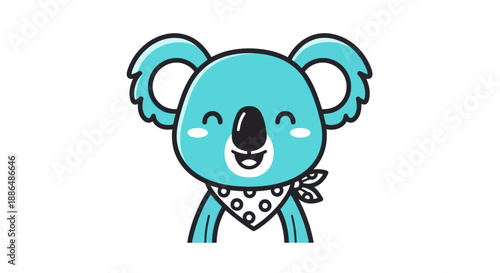 Photography Cartoon koala illustration on white background