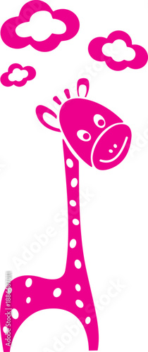 vector sketch illustration silhouette design caricature clipart cartoon animal giraffe sunbathing in the wild