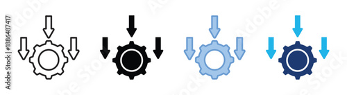 Productive icon set multiple style collection