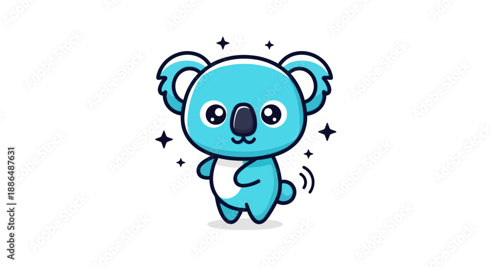Fototapeta premium Cartoon koala bear mascot illustration