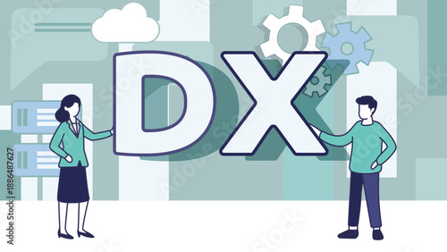 Digital Transformation Concept with Characters 