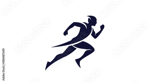 Silhouette of a runner in motion.