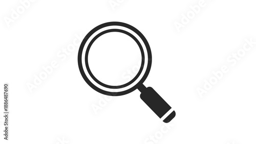 Magnifying glass icon on white background.