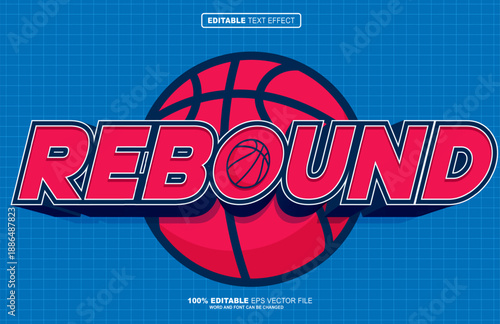 Rebound Basketball 3D editable text effect