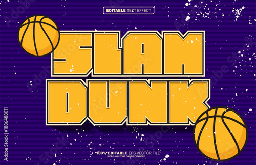 Slam Dunk 3D editable text effect