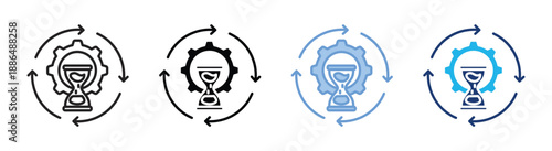 Automation icon set multiple style collection