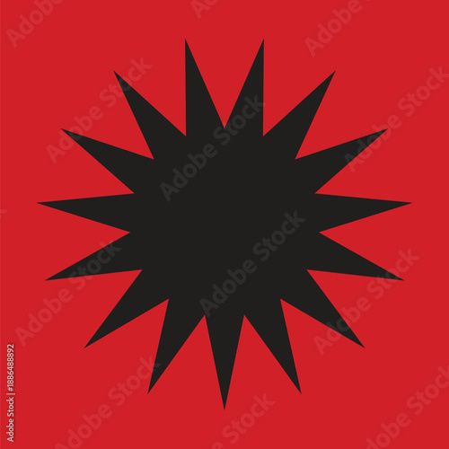 Retro black star design element vector