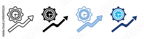 Productivity icon set multiple style collection