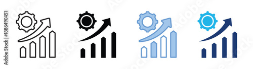 Productivity icon set multiple style collection