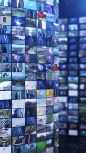 Video wall displaying various media content streaming