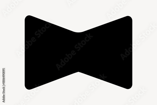 Minimalist black bowtie silhouette vector
