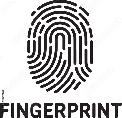Fingerprint Icon Identification Security Concept