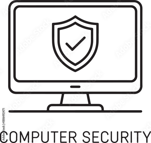 Computer Security Check on Monitor Screen