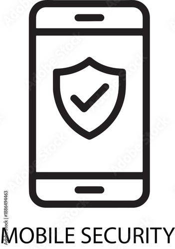 Smartphone with Shield and Check Mark Icon for Mobile Security and Protection mobile phone tick