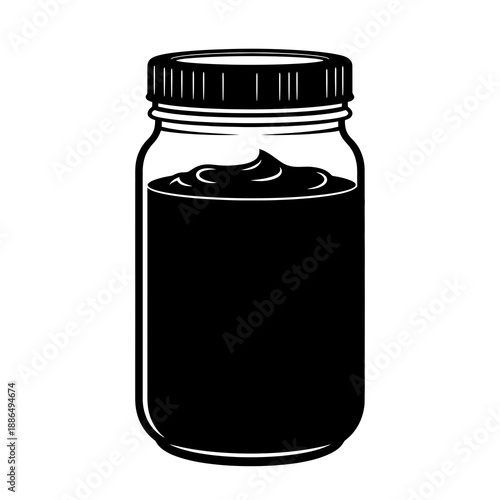Black substance in jar
