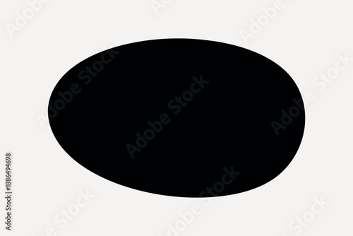 Minimalist black oval shape vector