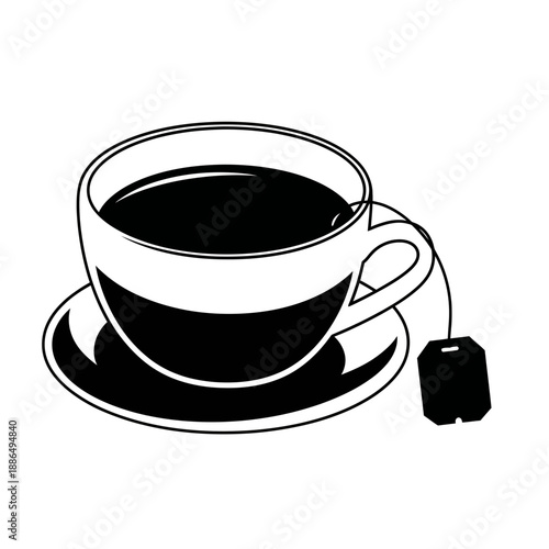 Tea cup with tea bag