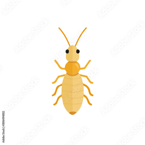 Termite in a clean 2D flat vector icon style, minimal and simple, set on a plain white background.