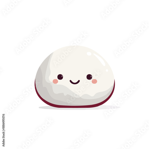 Simple flat 2D vector graphic of Mochi, modern icon look, displayed on a pure white background.