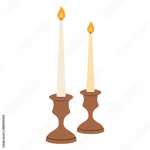 Burning Taper Candles