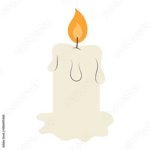 Burning Wax Candle Vector