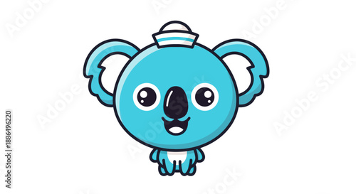 Photography Cartoon koala wearing sailor hat