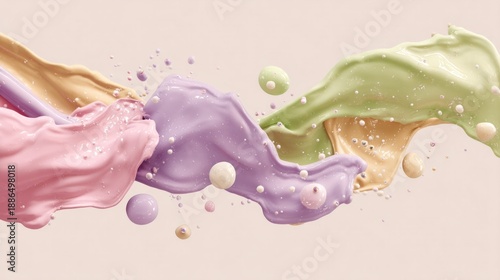 Wallpaper Mural A colorful swirl of paint with a pink, purple, and green hue Torontodigital.ca