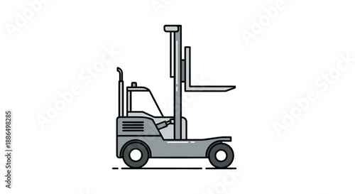 Industrial Forklift Truck Illustration for Warehouse Logistics and Material Handling.