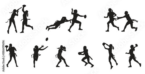 female flag football silhouette