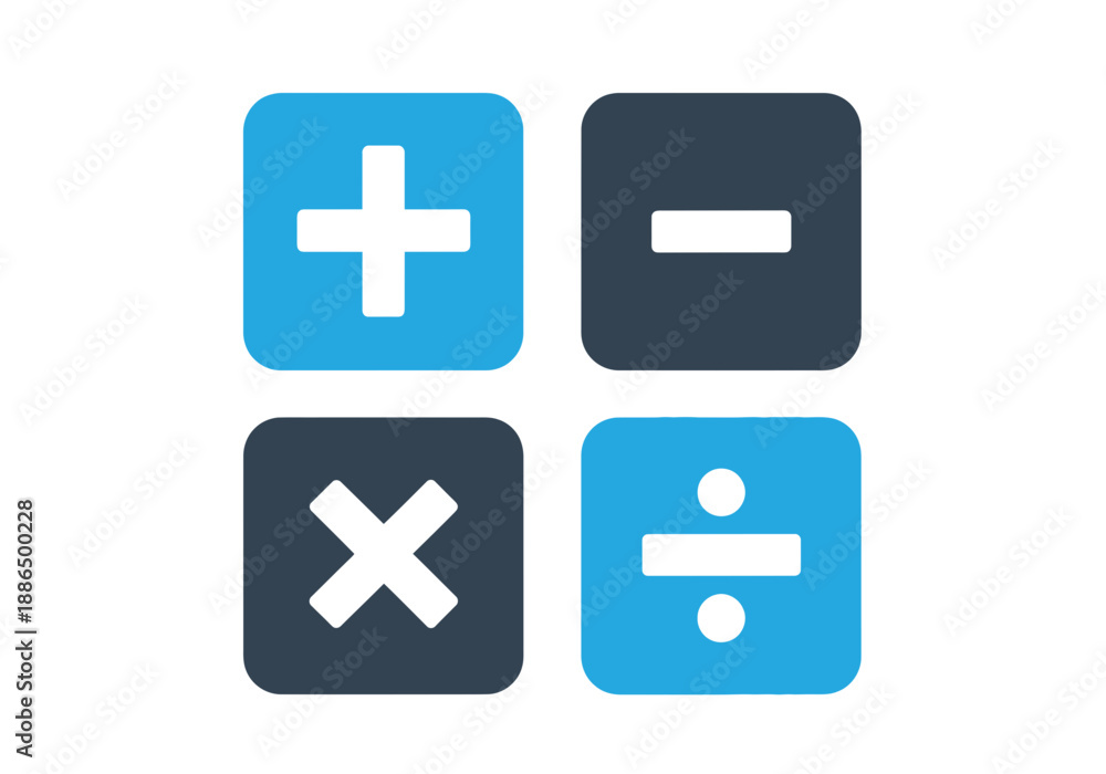 Obraz premium Basic mathematical operation symbols on isolated for calculation
