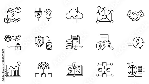 Collection of Business and Technology Icons.
