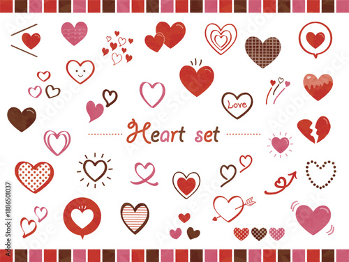 バレンタインのハートセット