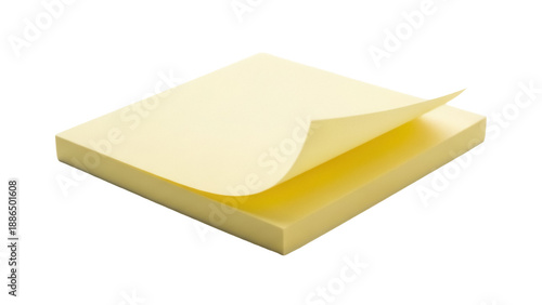 Tablou pe pânză Stack of yellow sticky notes PNG isolated on transparent background, adhesive me