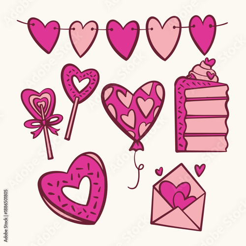 Hanndrawn Valentine Clipart Bundle
