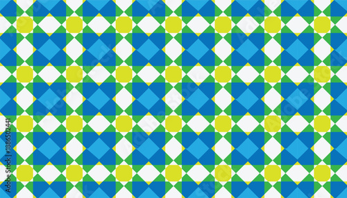 High-quality seamless vector backdrop featuring a symmetrical star and diamond tessellation. Clean pattern for healthcare branding, educational materials, and sustainable tech design