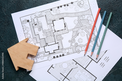House figure with zoning pl...