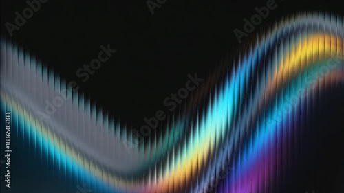 Abstract wave of vibrant iridescent colors creating a modern holographic pattern motion, 4k, video
