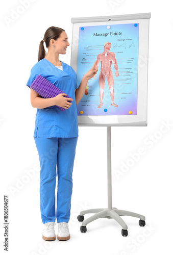 Female physiotherapist with...