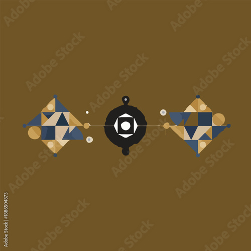 abstract value proposition concept, balance between two geometric forces,.eps