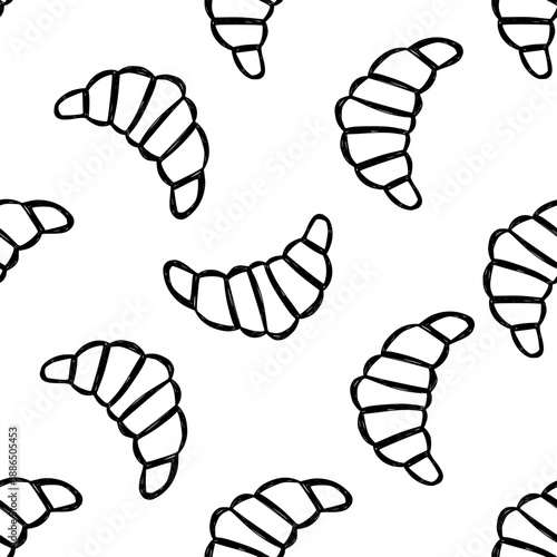 Croissants seamless pattern
