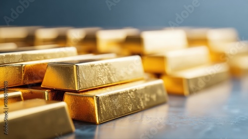 Wallpaper Mural Pile of Shiny Gold Bars Reflecting Light Showing Wealth and Investment Opportunities, Financial Security Torontodigital.ca