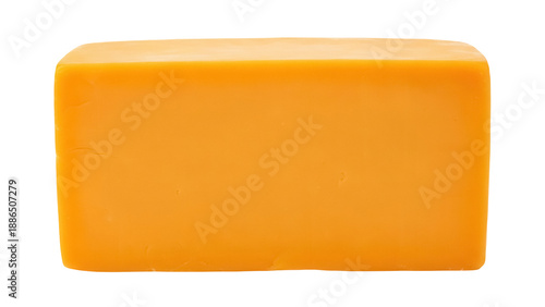 Foto Block of cheddar cheese isolated PNG on transparent background, dairy product fo