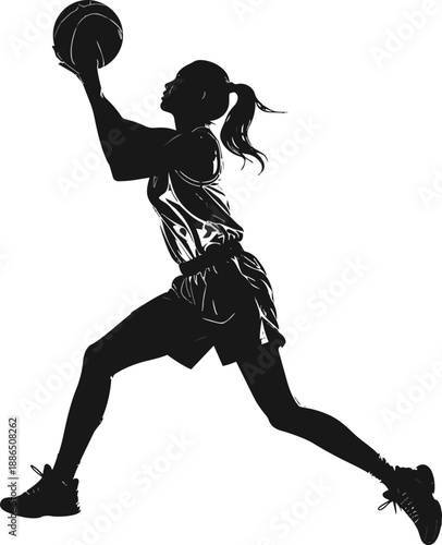 Black and White Basketball Player Silhouette