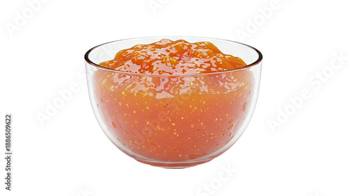Glass bowl filled with orange marmalade
