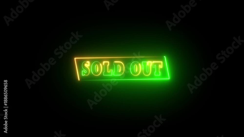 Wallpaper Mural Sold out glowing neon text icon animation. Glowing neon text sold out icon isolated on black background. Torontodigital.ca